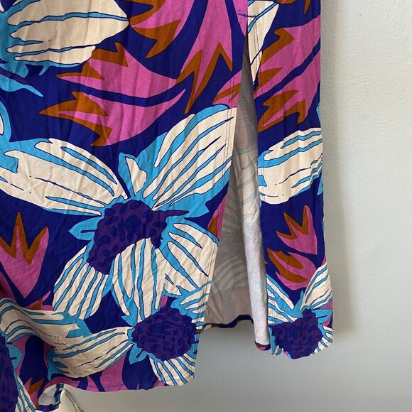 Soft Surroundings Dress Size Medium Serena Maxi Stretch Floral Side Slits - Picture 9 of 11